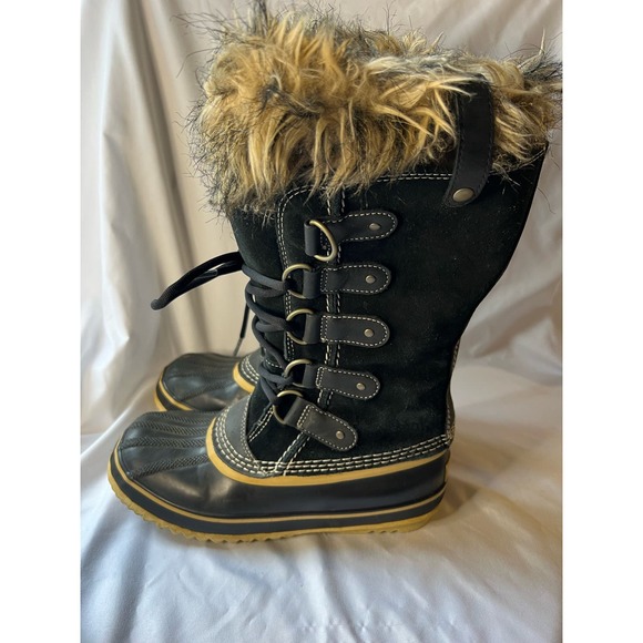 Sorel, Joan of Arctic, Women’s Snow Boots. Black leather‎ and faux fur. Size 7 - Picture 6 of 9
